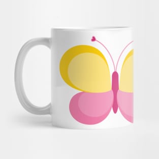 Cute Yellow and Pink Butterfly Mug